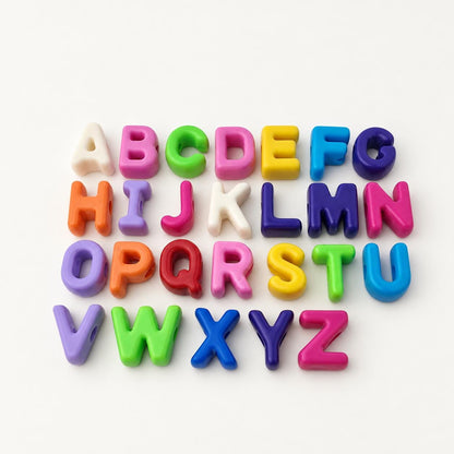 Large Letter Beads A-Z, Chunky Alphabet Beads, Individual Initial Beads with Large Hole, DIY Craft Supplies