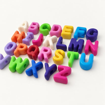 Large Letter Beads A-Z, Chunky Alphabet Beads, Individual Initial Beads with Large Hole, DIY Craft Supplies