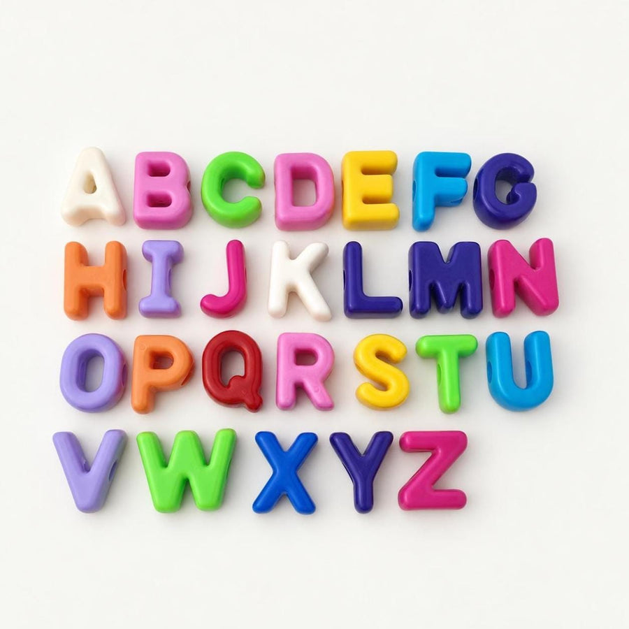 Large Letter Beads A-Z, Chunky Alphabet Beads, Individual Initial Beads with Large Hole, DIY Craft Supplies
