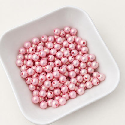 6mm Glow in the Dark Beads, Shimmer Pink Acrylic Round Beads, Luminous Beads for Bracelets & Jewelry Making