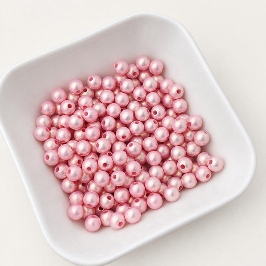 6mm Glow in the Dark Beads, Shimmer Pink Acrylic Round Beads, Luminous Beads for Bracelets & Jewelry Making