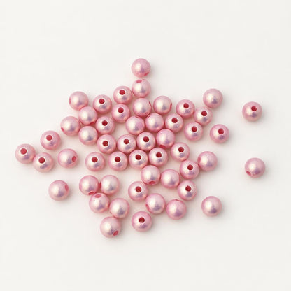 6mm Glow in the Dark Beads, Shimmer Pink Acrylic Round Beads, Luminous Beads for Bracelets & Jewelry Making