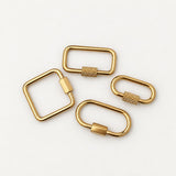 Screw Lock Clasps, Openable Metal Connectors, Rectangle Oval Carabiner Clasps, Jewelry Making Findings for Charms & Chains