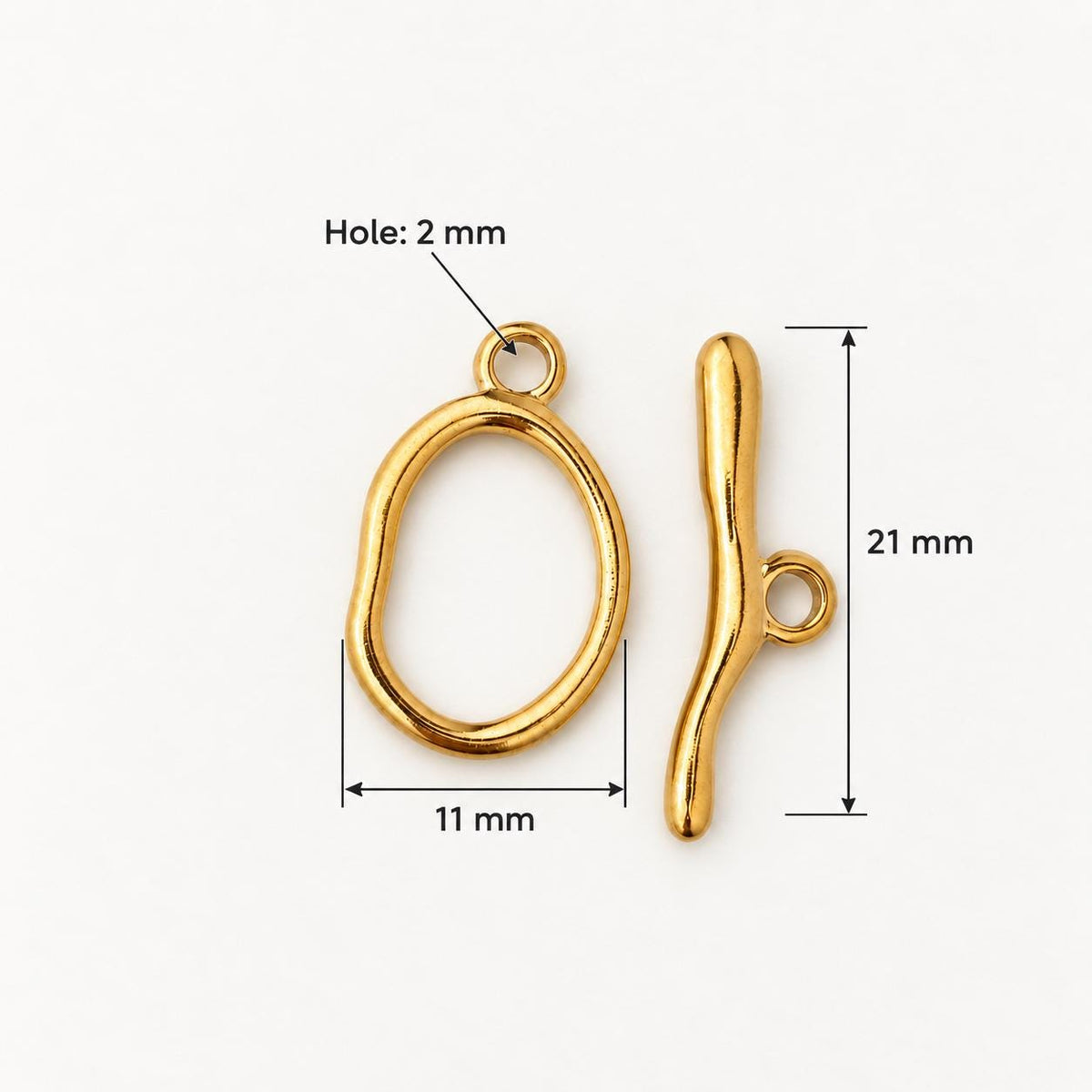 Oval Toggle Clasp, Stainless Steel OT Bar & Ring Closure, Gold PVD Necklace Bracelet Clasp, Jewelry Findings