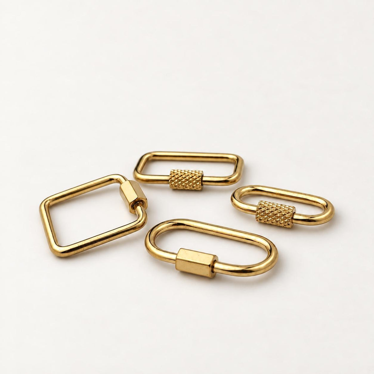 Screw Lock Clasps, Openable Metal Connectors, Rectangle Oval Carabiner Clasps, Jewelry Making Findings for Charms & Chains