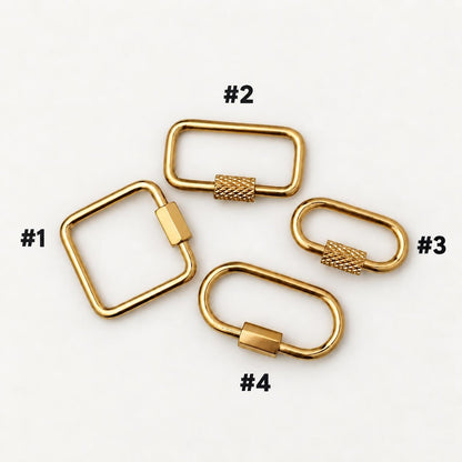 Screw Lock Clasps, Openable Metal Connectors, Rectangle Oval Carabiner Clasps, Jewelry Making Findings for Charms & Chains