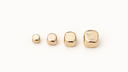 14K Gold PVD Brass Beads, Rounded Cube Spacer Beads, Metal Spacers for Bracelets & Jewelry Making