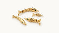 3D Movable Fish Pendant, Gold Plated Brass Articulated Fish Charm, Jointed Fish Pendant for Necklace & Jewelry Making