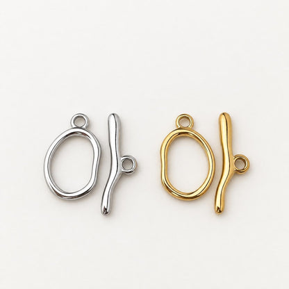 Oval Toggle Clasp, Stainless Steel OT Bar & Ring Closure, Gold PVD Necklace Bracelet Clasp, Jewelry Findings