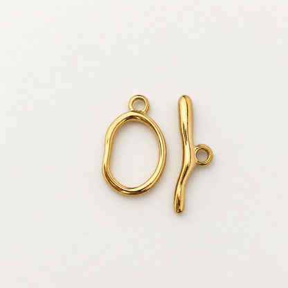 Oval Toggle Clasp, Stainless Steel OT Bar & Ring Closure, Gold PVD Necklace Bracelet Clasp, Jewelry Findings