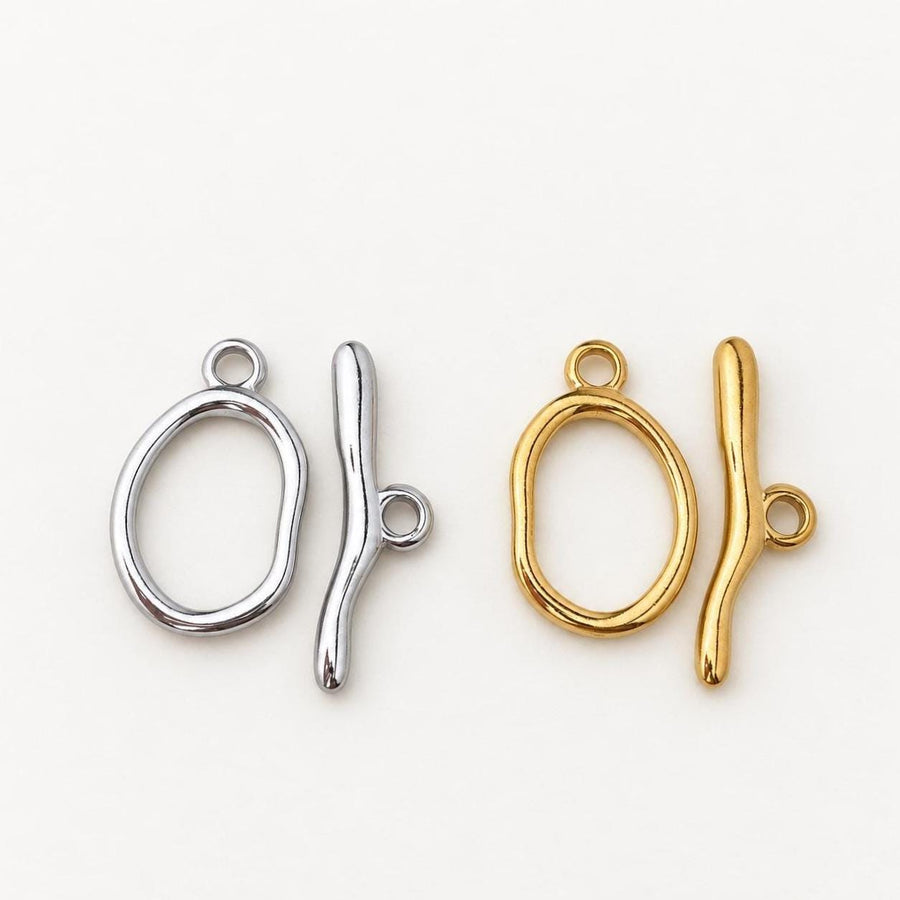 Oval Toggle Clasp, Stainless Steel OT Bar & Ring Closure, Gold PVD Necklace Bracelet Clasp, Jewelry Findings