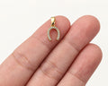 10mm CZ Horseshoe Pendant, Gold Plated Brass Lucky Horseshoe Charm, Clear Crystal Pendant for Necklace & Jewelry Making