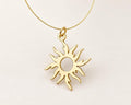 Gold Sun Pendant, Open Sunburst Pendant, Gold Plated Brass Celestial Sun Charm for Necklace & Jewelry Making