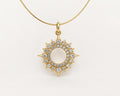 19mm CZ Sunburst Pendant, Brass Open Sun Pendant, Clear CZ Celestial Charm for Necklace & Jewelry Making