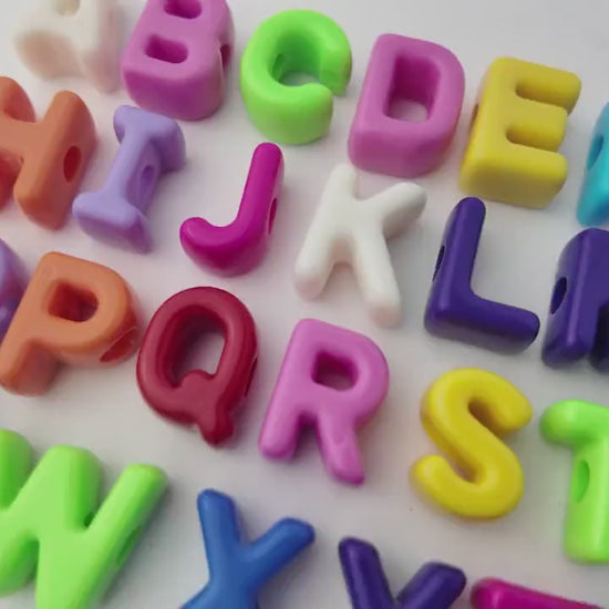 Large Letter Beads A-Z, Chunky Alphabet Beads, Individual Initial Beads with Large Hole, DIY Craft Supplies