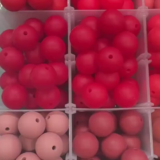 15mm Red Silicone Beads for Bracelets, Soft Round DIY Jewelry Beads, Keychain Craft Supplies,