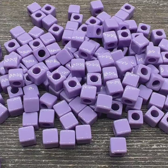 Lavender Cube Beads, Acrylic Cube Square Beads, Acrylic Spacer Beads, Lavender Cube Beads, Acrylic Blank Cube Beads, Size 7mm #2473