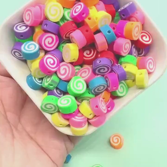 Swirl Polymer Clay Beads, Jewelry Making Supplies, Colorful Swirl Beads for Bracelets Necklaces, DIY Beading Crafts #920