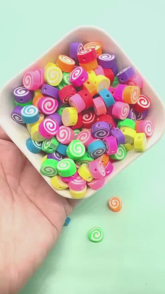 Swirl Polymer Clay Beads, Jewelry Making Supplies, Colorful Swirl Beads for Bracelets Necklaces, DIY Beading Crafts #920