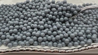 8mm Anchor Gray Gumball Beads, Round Acrylic Loose Beads, Bubblegum Beads, Chunky Beads, Bubble Gum Beads, Smooth Plastic Round Beads #2499