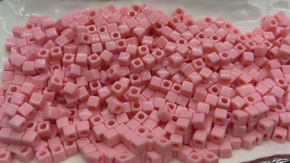 Peach Cube Beads, Acrylic Cube Square Beads, Acrylic Spacer Beads, Peach Cube Beads, Acrylic Blank Cube Beads, Size 7mm #2474