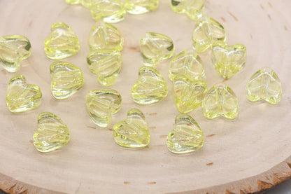 Transparent Acrylic Heart Beads, Plastic Heart Shape Beads, Vertical Hole Hearts #2845