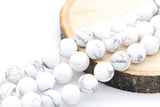 Matte Howlite Beads, Natural Gemstones Round Beads, Sizes 6mm 8mm 10mm, Full Strand 15.5" #23