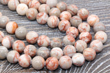 Natural Red Spot Stone Beads, Natural Gemstone Smooth Round Beads, Sizes 4mm 6mm 8mm 10mm 12mm, Full Strand 15.5 inch, #71