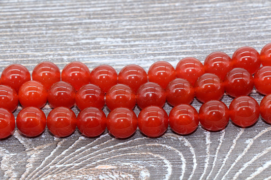 Red Agate Beads, Natural Gemstone Round Beads, Sizes 6mm 8mm 10mm 12mm, Full Strand 15.5 inch, #35