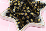 6mm black cross cube beads, acrylic symbol beads, main photo