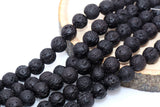 Natural Lava Beads, Black Volcanic Rock Beads, Round Gemstone Beads, Sizes 4mm, 6mm 8mm, Full Strand 15.5 #68