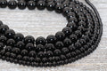 black agate beads, stone beads for bracelets