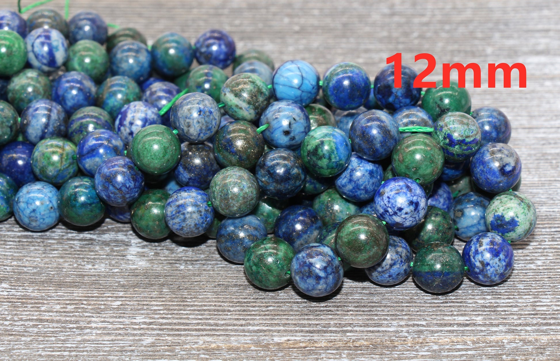 azurite malachite chrysocolla gemstone beads, stone beads for bracelets image 5