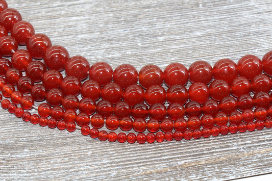 Dark Red Carnelian Agate Beads, Red Agate Beads, Natural Gemstone Round Loose Beads, Full Strand 15.5 inch, Size 4mm 6mm 8mm 10mm 12mm #7