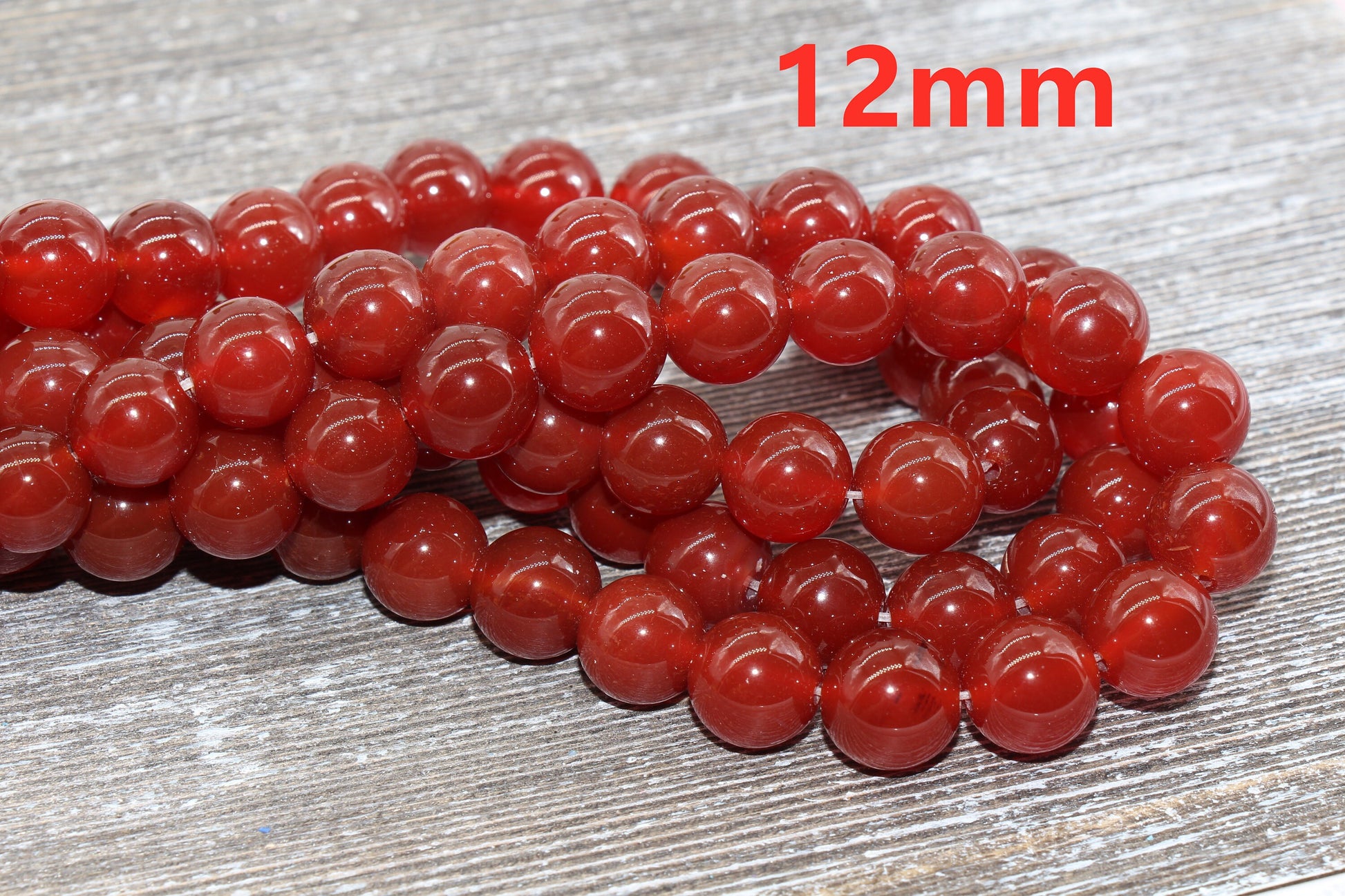 Dark Red Carnelian Agate Beads, Red Agate Beads, Natural Gemstone Round Loose Beads, Full Strand 15.5 inch, Size 4mm 6mm 8mm 10mm 12mm #7