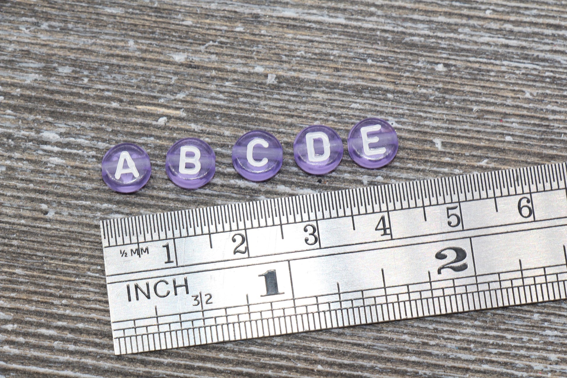 Purple Alphabet Letter Beads, Translucent Acrylic Purple Letters Beads, Round Acrylic Beads, Mix Letters Beads, Name Beads 7mm #124