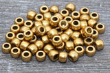 Matte Gold Pony Beads, Acrylic Loose Gold Beads, Plastic Bubblegum Beads, Chunky Beads, Spacer Beads #242