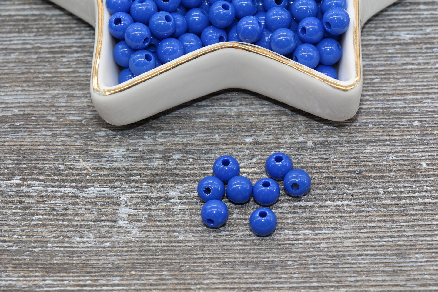 6mm Royal Blue Gumball Beads, Round Acrylic Loose Beads, Bubblegum Beads, Chunky Beads, Bubble Gum Beads, Smooth Plastic Round Beads #274