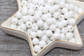 8mm White Acrylic Gumball Beads