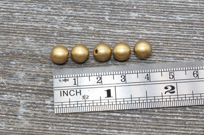 8mm Matte Gold Gumball Beads, Round Acrylic Loose Beads, Bubblegum Beads, Chunky Beads, Bubble Gum Beads, Plastic Round Beads #282