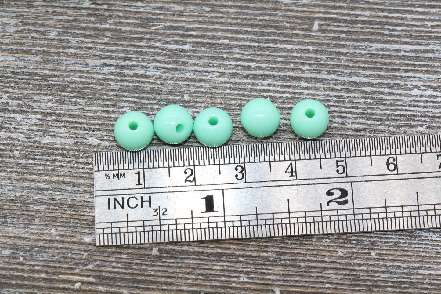 8mm Mint Gumball Beads, Round Acrylic Loose Beads, Bubblegum Beads, Chunky Beads, Bubble Gum Beads, Smooth Plastic Round Beads #288