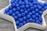 8mm Royal Blue Gumball Beads, Round Acrylic Loose Beads, Bubblegum Beads, Chunky Beads, Bubble Gum Beads, Smooth Plastic Round Beads #293