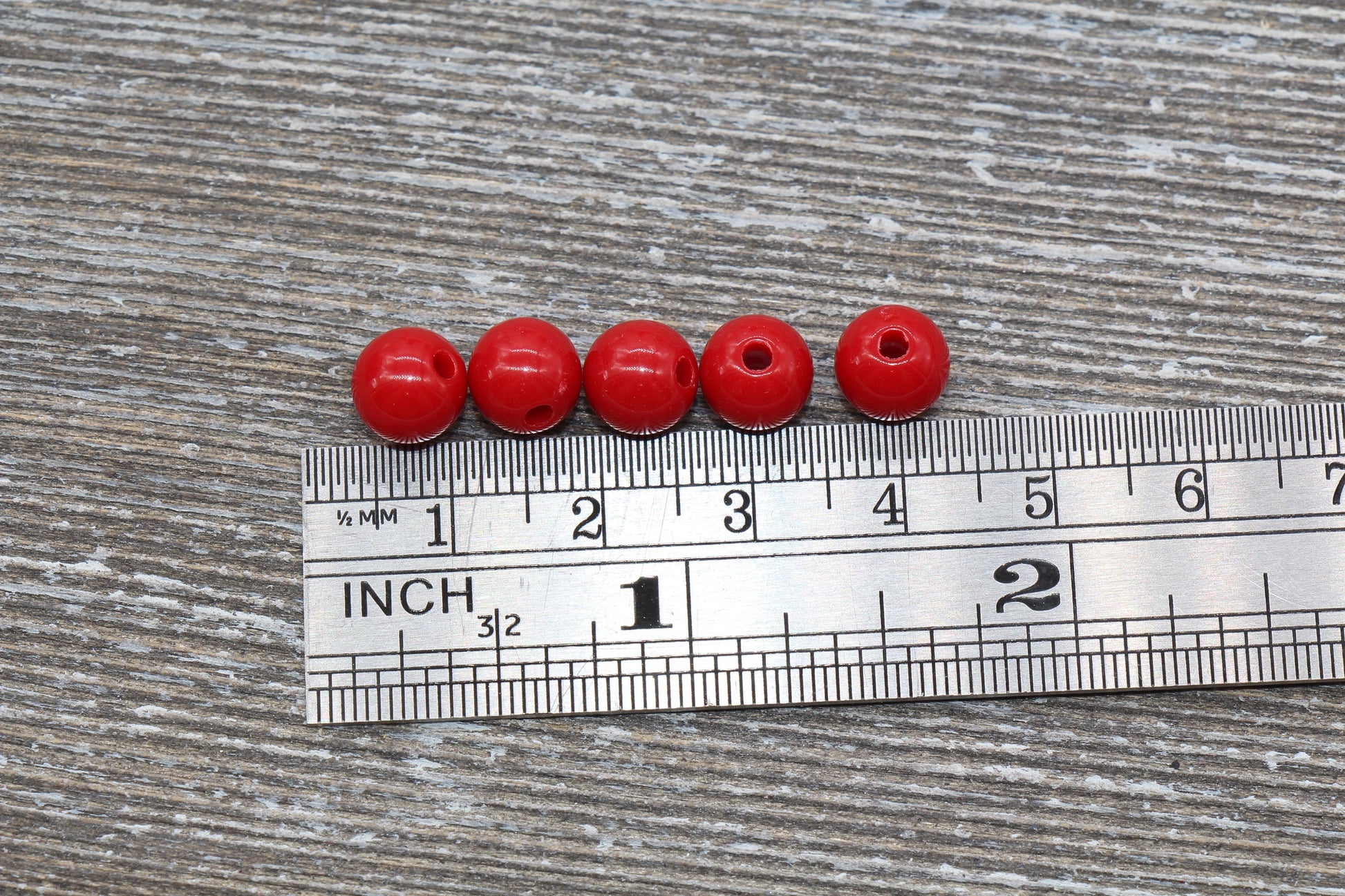 8mm Red Gumball Beads, Round Acrylic Loose Beads, Bubblegum Beads, Chunky Beads, Bubble Gum Beads, Smooth Plastic Round Beads #294