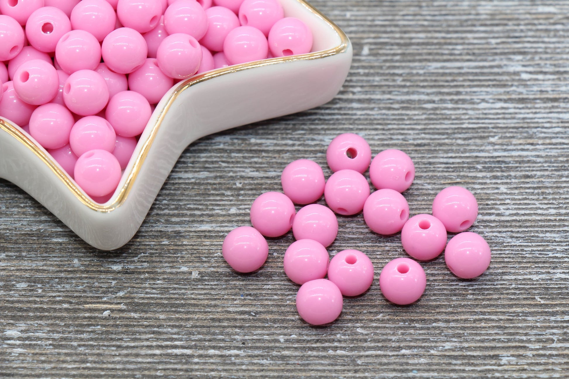 8mm Pink Gumball Beads, Round Acrylic Loose Beads, Bubblegum Beads, Chunky Beads, Bubble Gum Beads, Smooth Plastic Round Beads #295