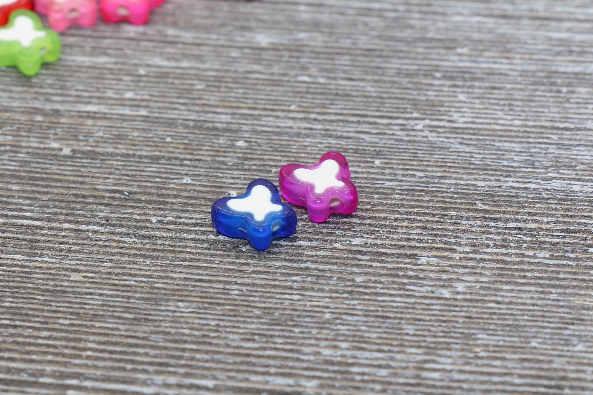 Multicolored Butterfly Beads, Acrylic Butterflies Beads, Plastic Colorful Butterfly Beads, Flat Back Beads, Resin Butterfly Beads #301