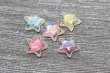 Iridescent Star Beads, AB Color Star Beads, Acrylic Faceted Star Beads, Mixed Color Star Beads, #303