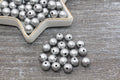 10mm Matte Silver Acrylic Gumball Beads
