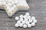 10mm White Gumball Beads, Round Acrylic White Loose Beads, Bubblegum Beads, Chunky Beads, Bubble Gum Beads, Smooth Plastic Round Beads #318