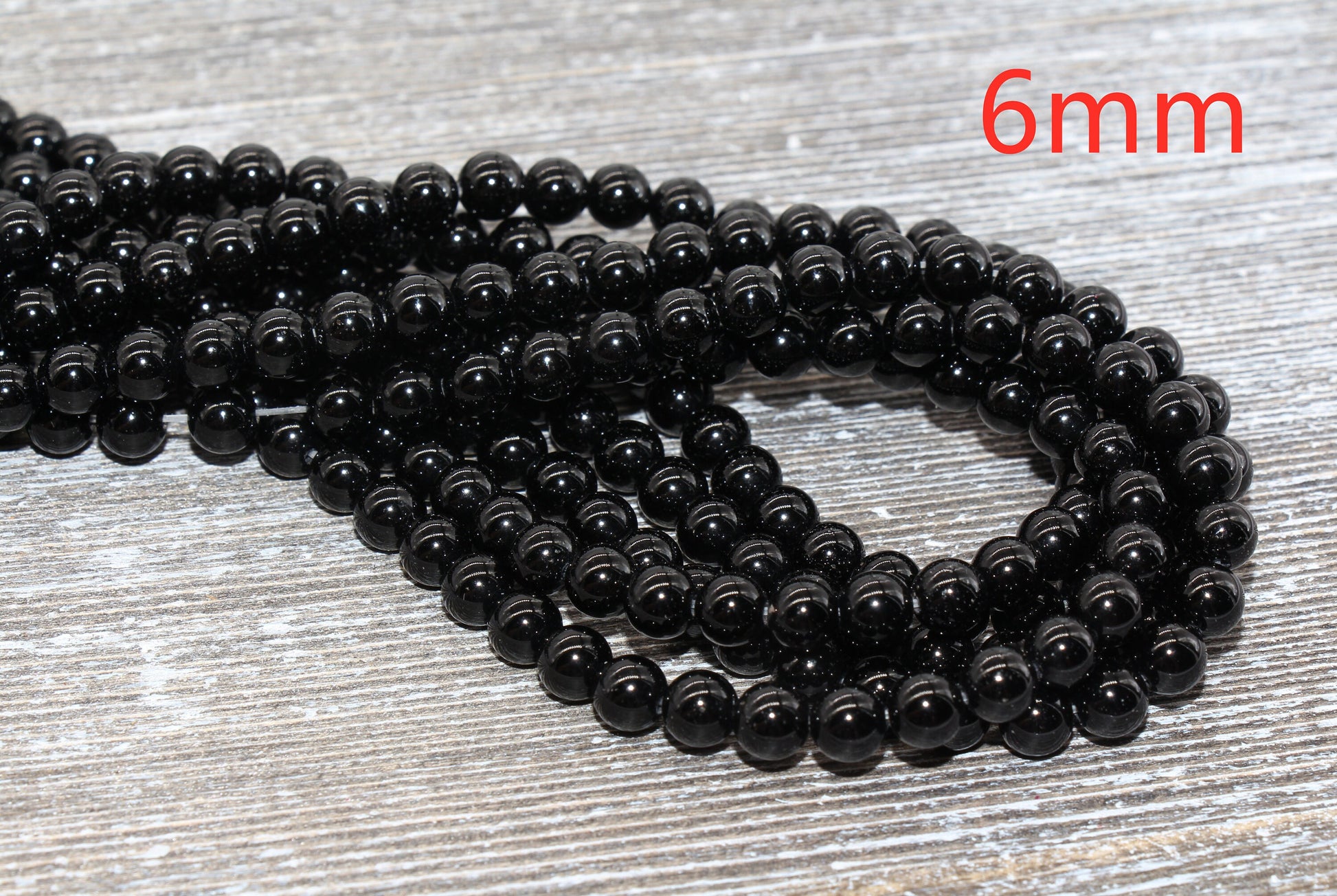 Black Agate Beads, Natural Gemstone Round Beads, Sizes 4mm 6mm 8mm 10mm 12mm, Full Strand 15.5 inch #22