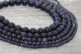 blue sandstone gemstone beads, stone beads for bracelets